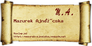 Mazurek Ajnácska névjegykártya
